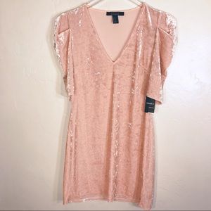 Forever 21 | NWT Mini Lt. Pink Velvet V-Neck Dress